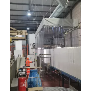 Hotte d'extraction en lanières pvc souple