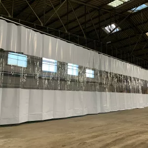 Rideau industriel en PVC transparent
