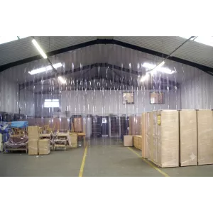 Rideau à lanières PVC sous pente entrepot stockage