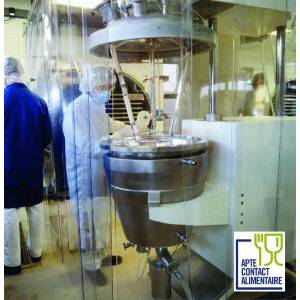 Lamelles PVC pour un laboratoire alimentaire