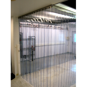 Rideau fixe à lamelles PVC