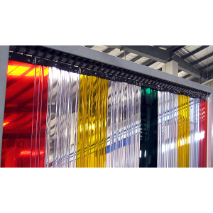 Porte à lanières multicolores