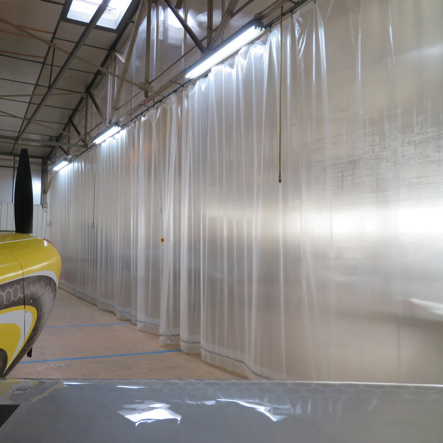 Cloison industrielle amovible sur rail