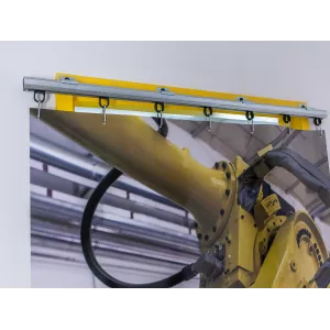 Cloison industrielle amovible sur rail