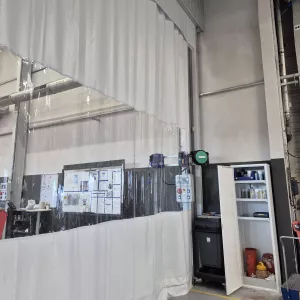 Rideau d'atelier plastique industriel transparent